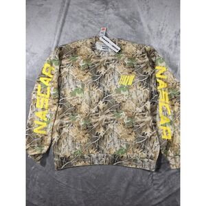 NWT NASCAR Racing Fleece Crewneck‎ Sweatshirt Camo Men's XL